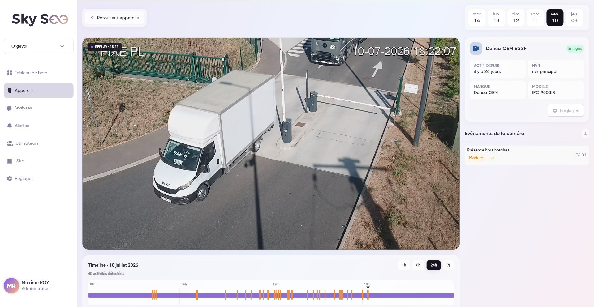 Interface Sky See : recherche transversale dans les événements de sécurité